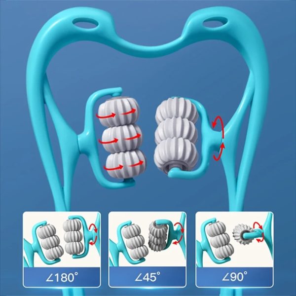 6 Wheel Pressure Point Neck Massager Relieve Neck, Back & Shoulder Pain — Anytime, Anywhere! (Color: Sent Randomly)