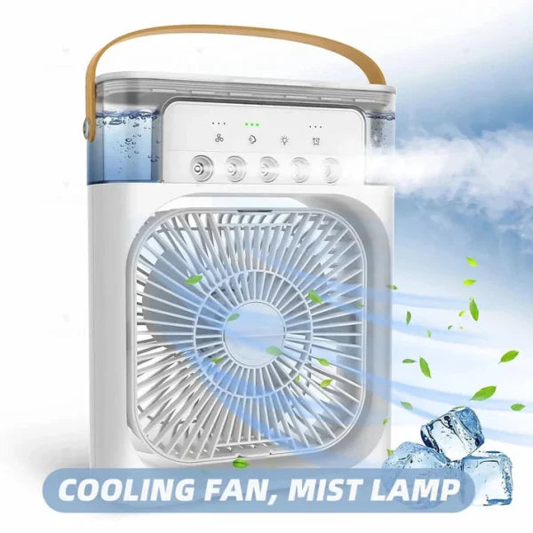 3-in-1 Air Cooler, Humidifier & Night Light – USB Rechargeable for Home & Office