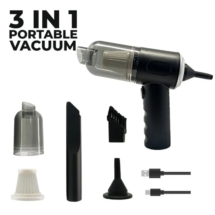 Powerful 3-in-1 Cordless Handheld Vacuum Cleaner – Wet & Dry, High Suction for Car, Sofa, Carpet & Home